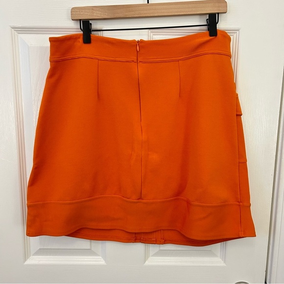 Maeve Anthropologie • 60s Inspired Velma Orange Button Stretch Mini Party Skirt - Picture 7 of 10